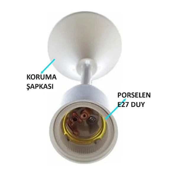 Tijli Duy Porselenli Asma Aparatlı Ampul Duyu 30 Adet - 2