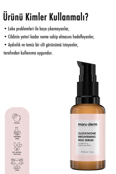 Maruderm Glutatyon Beyazlatıcı & Leke Karşıtı Milk Serum 30 ml - Resim 4