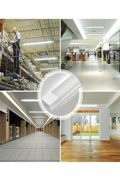 100Wat 120 cm KRİSTAL Yatay LED Bant Armatür-Trafolu Beyaz Işık 100 Adet - 6