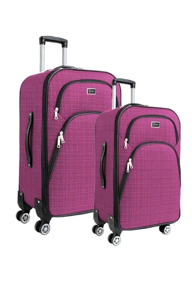 Büyük ve Orta Boy Valiz Seti 4 Teker Kumaş Valiz Pembe 1081 ürün görseli