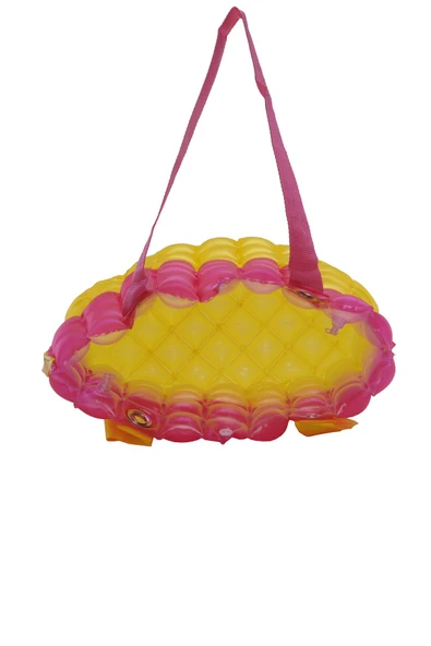 B.Y. Trend Kadın Plaj Çantası Sarı Pembe Şişme Omuz Çanta Br06 - Resim 3