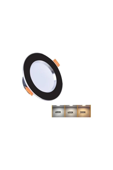 7W 3 Renkli (Beyaz, Gün Işığı, İkisi bir arada) Siyah Krom Led Spot Lamba 100 Adet - Resim 3