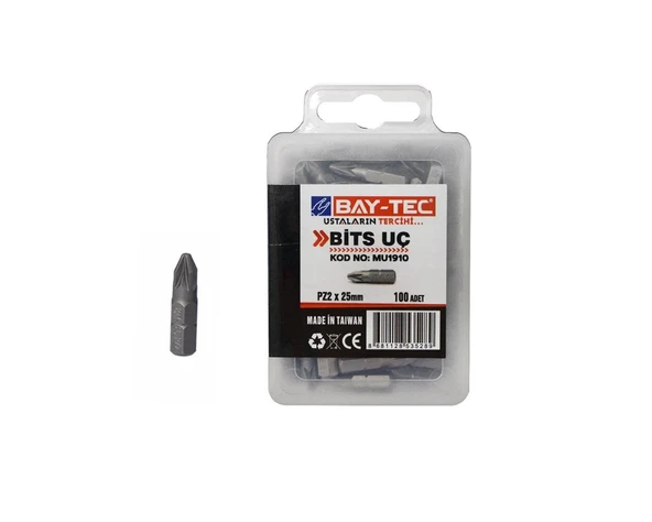 Kare Bits Uç Pozidriv PZ 2x25 MU1910-10 adet - 2