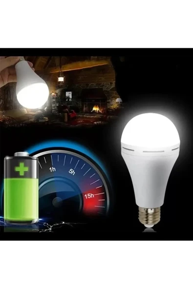 Şarjlı Akülü 30w Beyaz Işık Led Ampul 8 Adet - 2