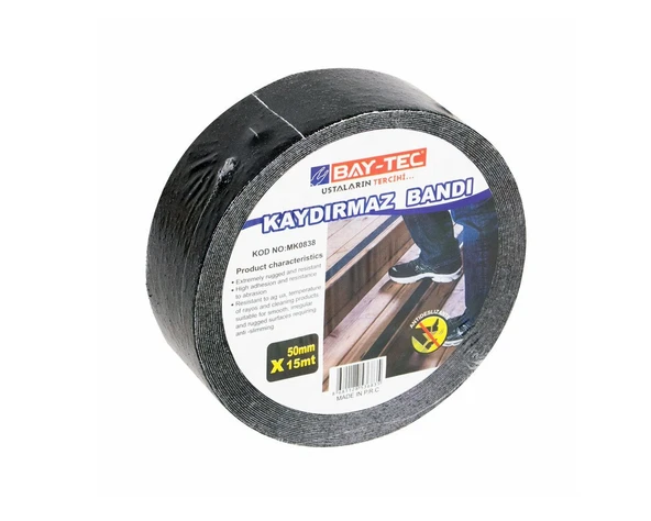 Merdiven Kaydırmaz Bant Siyah 50mm x 15mt MK0836