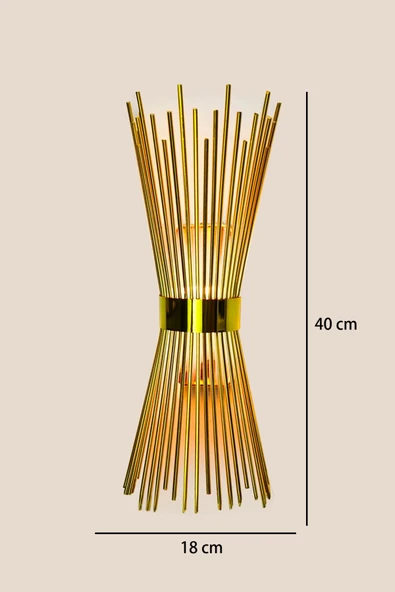 Kirpi Modeli Metal Çift Yönlü Beyaz Işık GOLD KASA Duvar Aydınlatma Pilli Aplik - 5