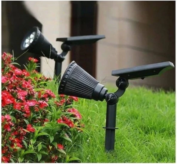 7w Güneş Enerjili Amber Işık Profesyonel Bahçe Sokak Dış mekan Aydınlatma Projektör 10 Adet - 2