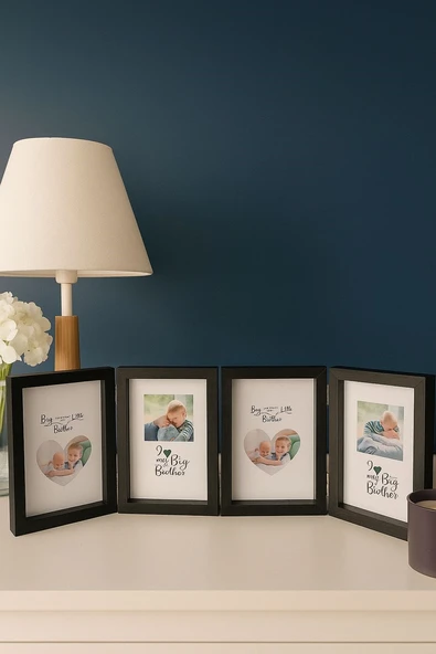 4'lü  Dekoratif Siyah Fotoğraf Çerçevesi 10*15 cm (1) - Resim 2