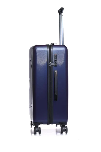 Orta Boy %100 Polikarbon Valiz Lacivert 1802 - Resim 2