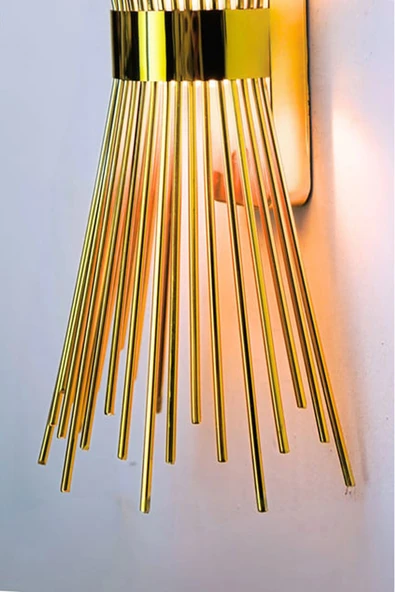 Kirpi Modeli Metal Çift Yönlü Gün Işığı GOLD KASA Duvar Aydınlatma Pilli Aplik - 2