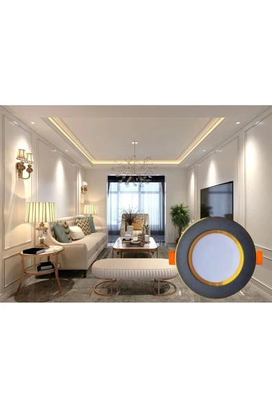 5W 3 Renkli (Beyaz,Günışığı,Amber) Siyah Gold Kasa Led Spot Lamba 15 Adet - 2