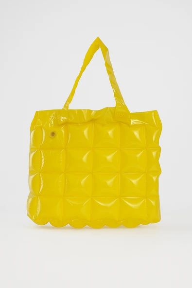 B.Y. Trend Kadın Plaj Çantası Sarı Şişme Omuz Çanta Br01 ürün görseli 1