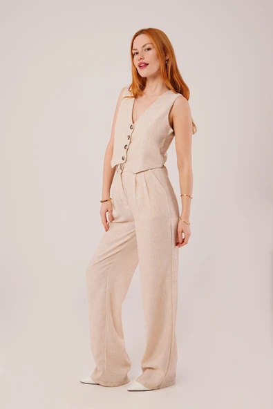 Kırçıllı Desen Bej Takım - Resim 3