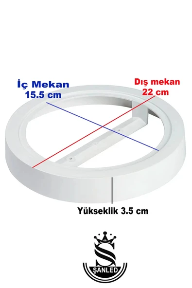 18W SPOT PANEL BEYAZ SIVA ÜSTÜ KASASI 10 Adet - 3