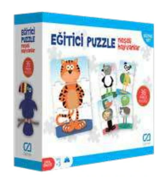 Eğitici Puzzle - Neşeli Hayvanlar ürün görseli