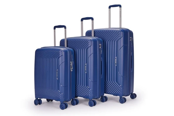 Benetton Trolley Valiz Koyu Mavi Büyük Boy 14BNT8001-01-KMV - Resim 8