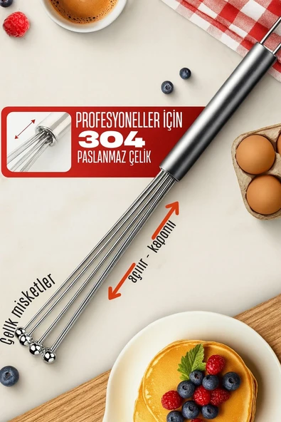 Lux Yeni Nesil Ayarlanabilir Paslanmaz Yumurta Pasta Çırpıcısı - 5