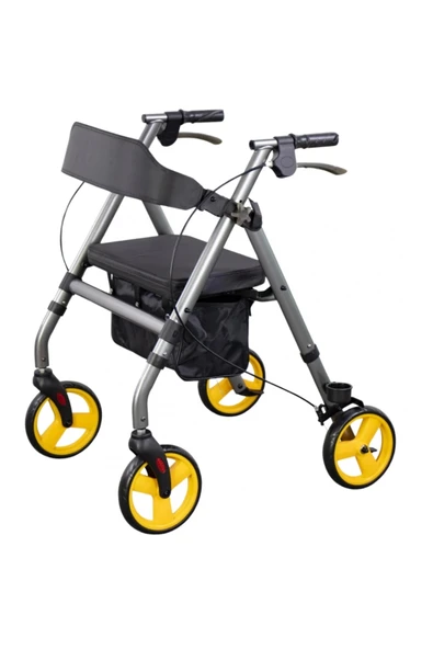 POYLİN Ekonomik Rollatör | Katlanabilir Yapı, Oturma Alanı, Frenli Tekerlekli P581