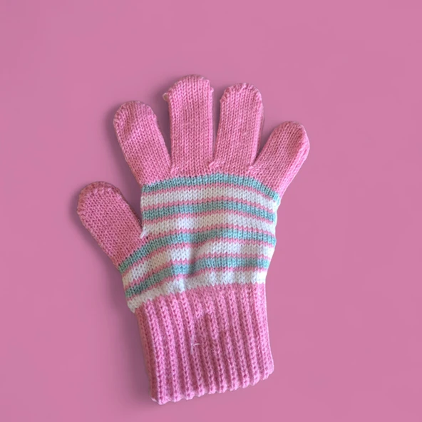 Kız Çocuk Eldiven Pembe 4-8 Yaş - Resim 3