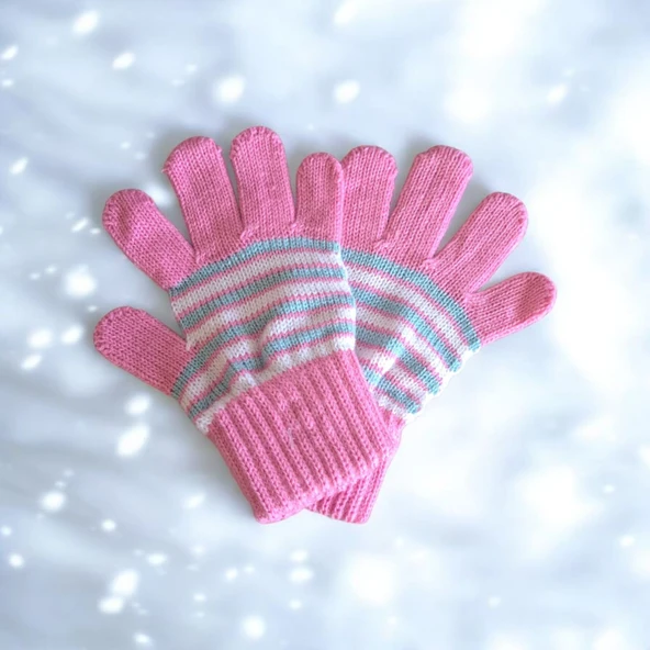 Kız Çocuk Eldiven Pembe 4-8 Yaş - Resim 2