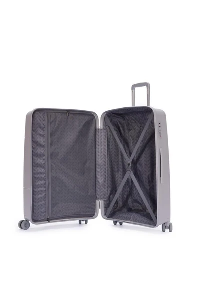 Benetton Trolley Valiz Açık Gri Büyük Boy 14BNT8001-01-AGRI - Resim 5