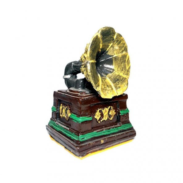 CajuArt Retro İkili Telefon Gramofon Eski Tip Biblo Set Süs Dekor - 3