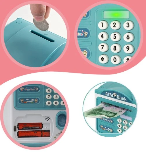Parmak İzi Okumalı Elektronik Şifreli  Kağıt Para Alan ATM Kumbara - 3