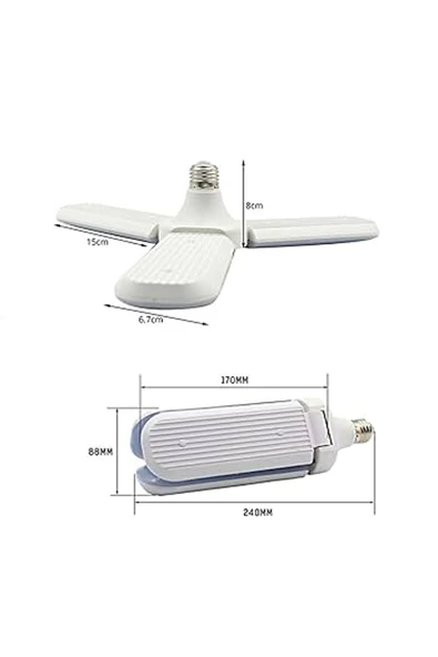 3 Kanatlı Pervane 50W Ampul Beyaz Işık- 5 Adettir - 3