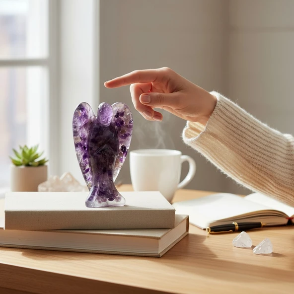 Doğaltaş Melek Epoksi Reçine Ametist - Resim 3