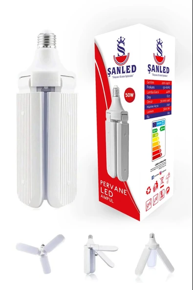 3 Kanatlı Pervane 50W Ampul Beyaz Işık- 2 Adettir - Resim 3