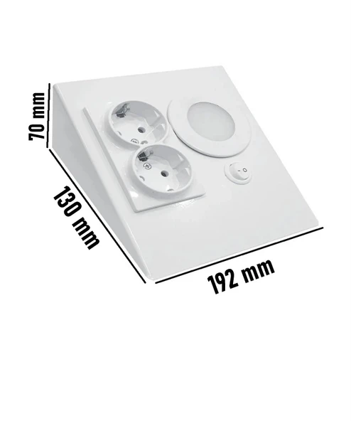 7W 3Renkli Çift Prizli Beyaz Dolap & Tezgah Altı Metal Led Aydınlatma 2 Adet - 4
