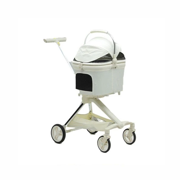 EuroDog Katlanabilir Köpek Arabası Beyaz 66x52x110 cm ürün görseli 1