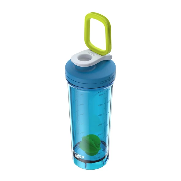Contigo Shake & Go Shaker Şişesi, 28oz, Tekli Paket, Mavi Gelincik/Mercan - 5