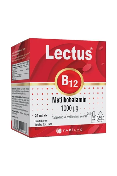 Lectus B12 Metilkobalamin Dilaltı Sprey 20 ml