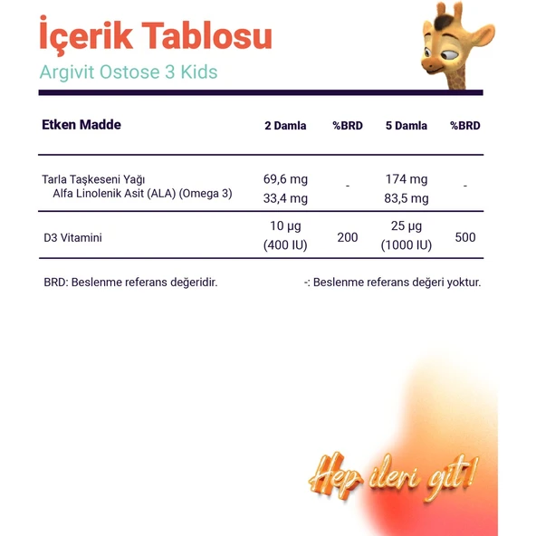 Argivit Ostosse3 Kids Omega-3 ve Vitamin D3 İçeren Takviye Edici Gıda 10 ml - Resim 7