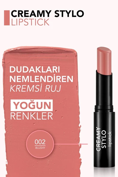 Flormar Yarı Parlak Stick Ruj- Creamy Stylo Lipstick -002 - Resim 3