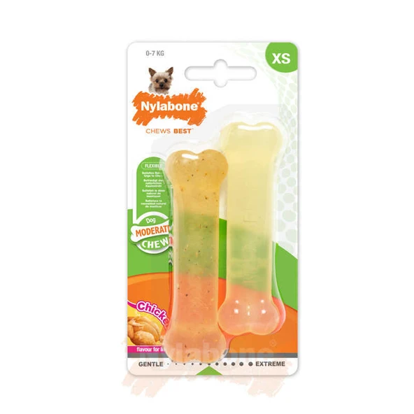 812043-Nylabone Tavuk Aromalı Köpek Çiğneme Kemiği XS 10 Cm ürün görseli 1