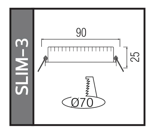 HOROZ Slim-3 3w BEYAZ Yuvarlak Led Panel Spot Beyaz Kasa 6400k Sıva Altı S.A. 220v IP20 - Resim 2