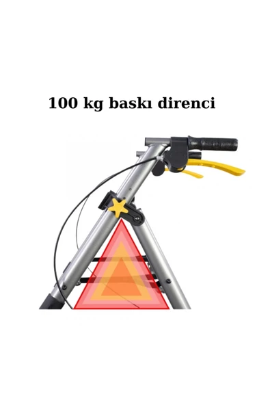 POYLİN Ekonomik Rollatör | Katlanabilir Yapı, Oturma Alanı, Frenli Tekerlekli P581 - 7
