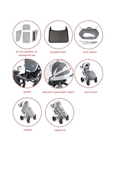 MyWam Mewa Engelli Çocuk Puseti Full Aksesuarlı - 8