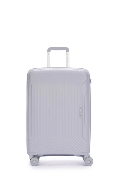 Benetton Trolley Valiz Açık Gri Orta Boy 14BNT8001-02-AGRI - Resim 6