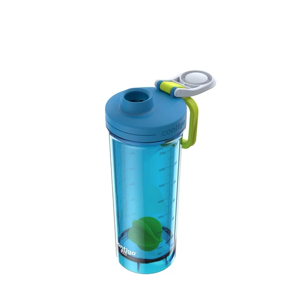 Contigo Shake & Go Shaker Şişesi, 28oz, Tekli Paket, Mavi Gelincik/Mercan - 3