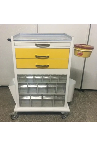 WE CHEM ACİL İLAÇ VE PANSUMAN ARABASI-ACIL TEDAVI ARABASI(ÇEKMECE ÜSTE)