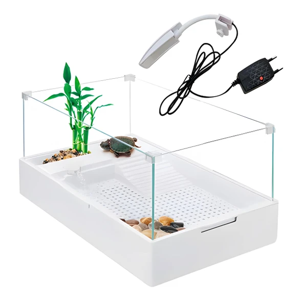 Sobo Cam Kaplumbağa Bahçesi Filtreli Lambalı 60x35x25cm ürün görseli