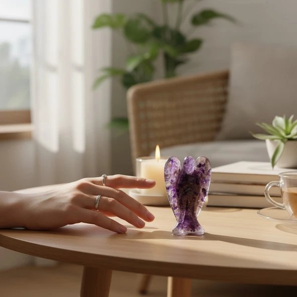 Doğaltaş Melek Epoksi Reçine Ametist - Resim 2