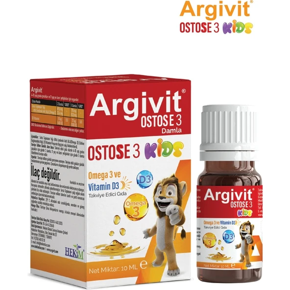 Argivit Ostosse3 Kids Omega-3 ve Vitamin D3 İçeren Takviye Edici Gıda 10 ml - Resim 3