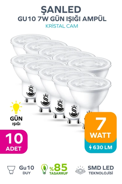 GU10 7W Gün Işığı Ampül 10 Adet ürün görseli