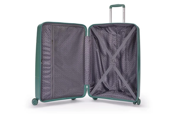 Benetton Trolley Valiz Yeşil Orta Boy 14BNT8001-02-YŞL - Resim 4