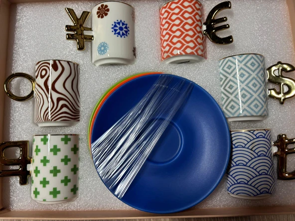 Schafer Rich 6 Kişilik Kahve Fincan Takımı 12 Prç - Asorti02 - Resim 2