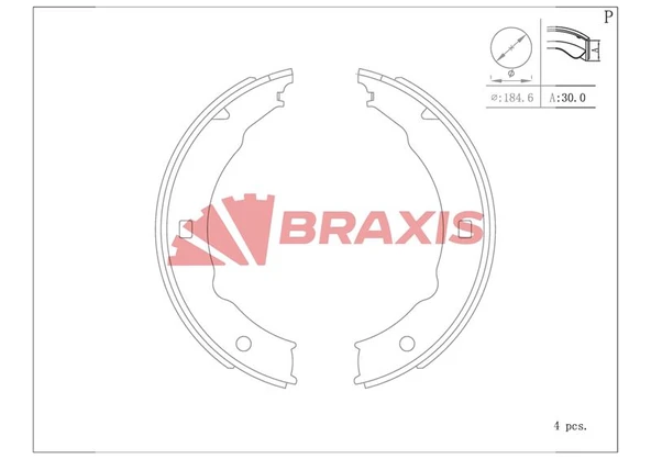 Psa El Fren Balatası 406 95> 04 607 00> 11 / Xsara 1.8 98> 04 185×30 - Braxıs Ac0148 ürün görseli
